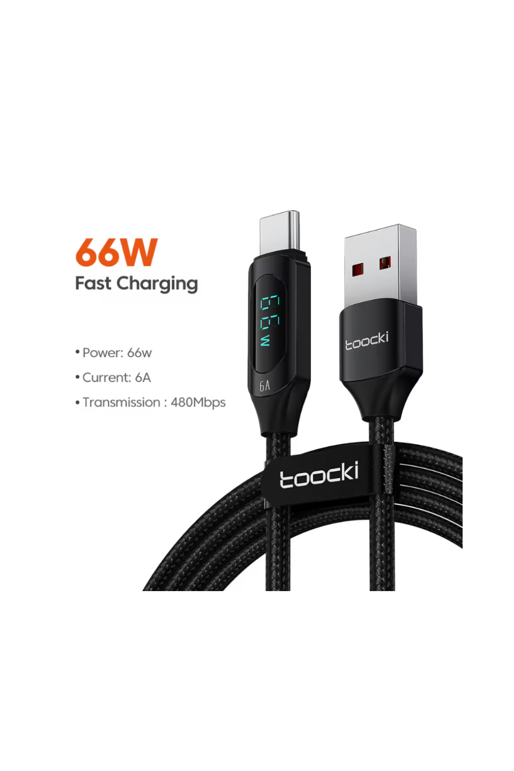 Cable de carga USB C con medidor de Watts - Toocki (Varios)